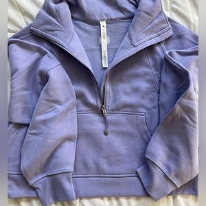 Scuba Oversized Half Zip Funnel Neck Lilac Smoke